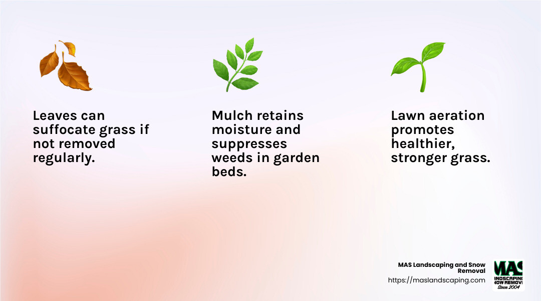Mulch Laying Benefits - landscape cleanup services infographic 3_facts_emoji_light-gradient