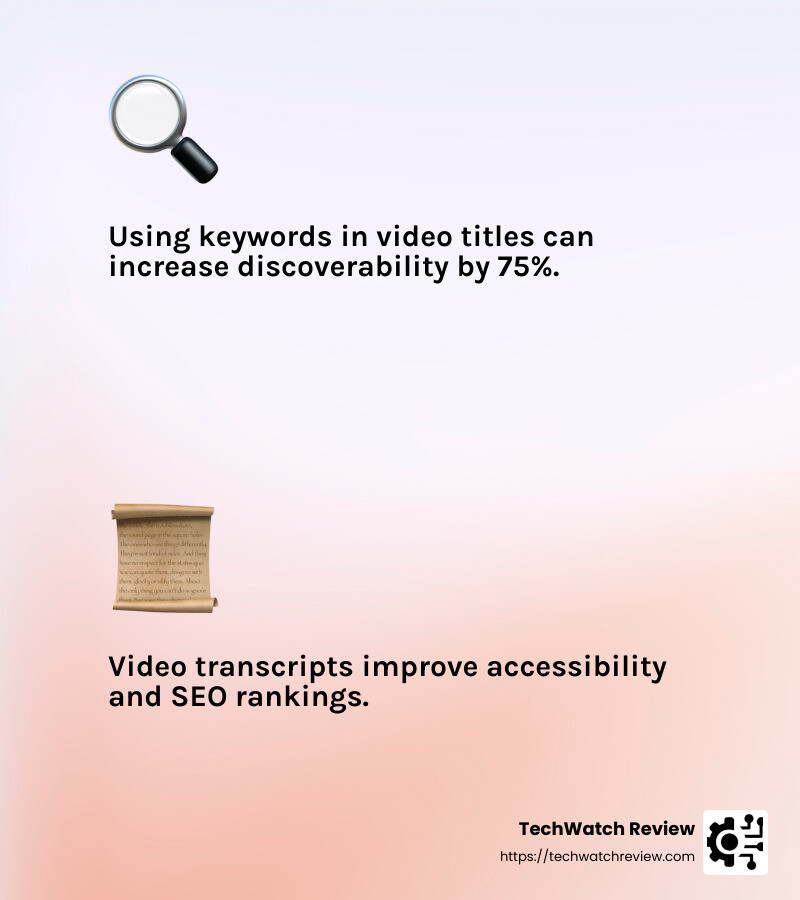 SEO can boost your video's visibility and reach. - b2b video marketing tips infographic 2_facts_emoji_light-gradient