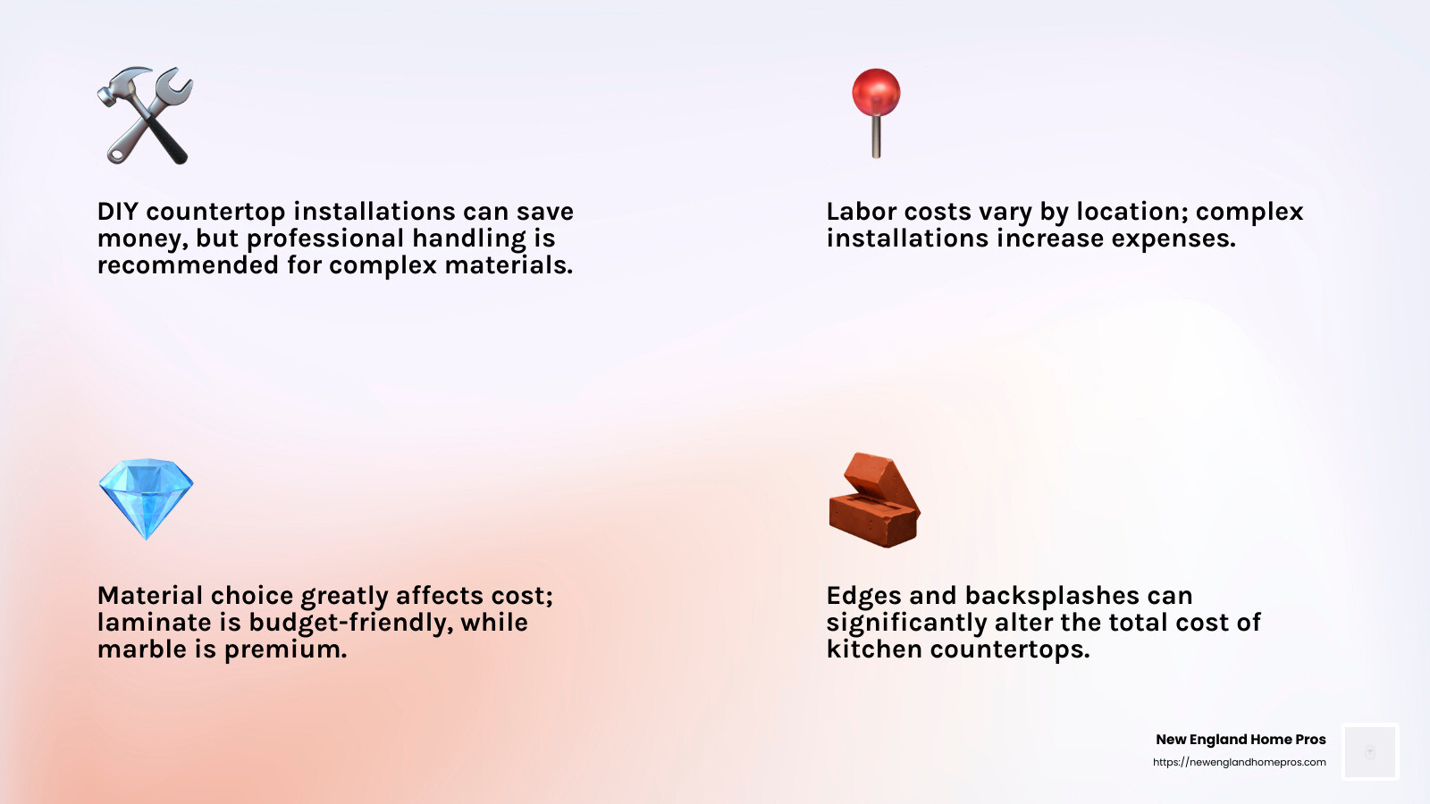 Factors affecting kitchen countertop prices - kitchen countertop prices infographic 4_facts_emoji_light-gradient