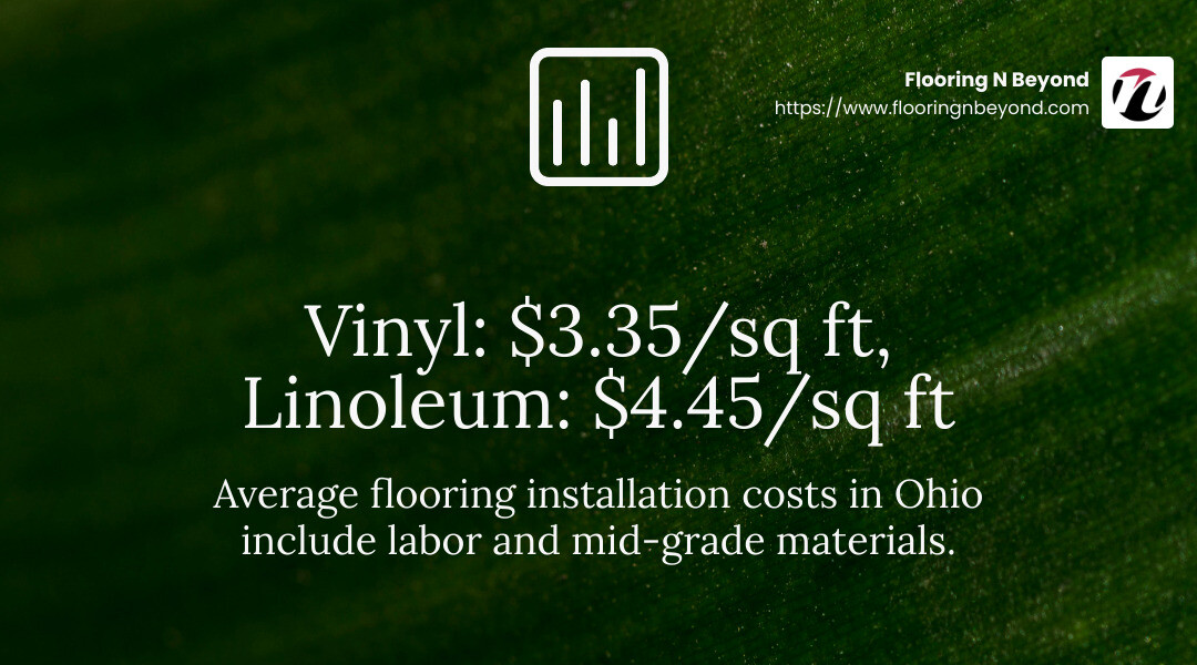 Average cost comparison for different flooring types - Flooring installation quotes Ohio infographic simple-stat-landscape-green