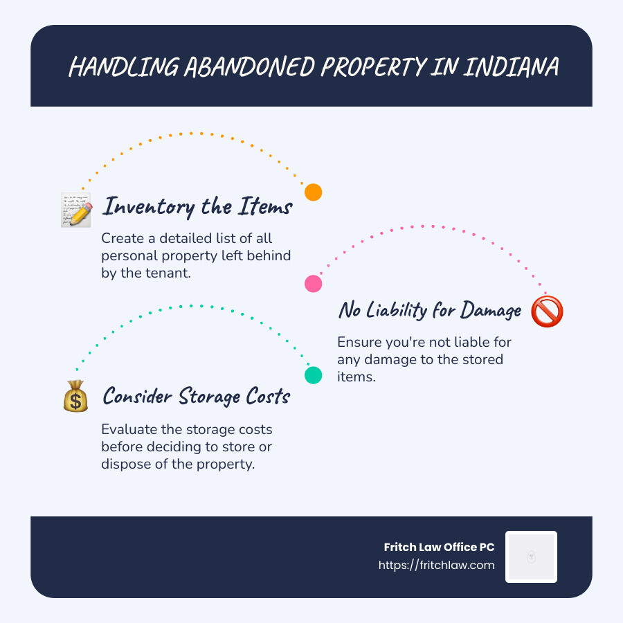 Summary of Indiana landlord tenant law abandoned property - indiana landlord tenant law abandoned property infographic infographic-line-3-steps-blues-accent_colors