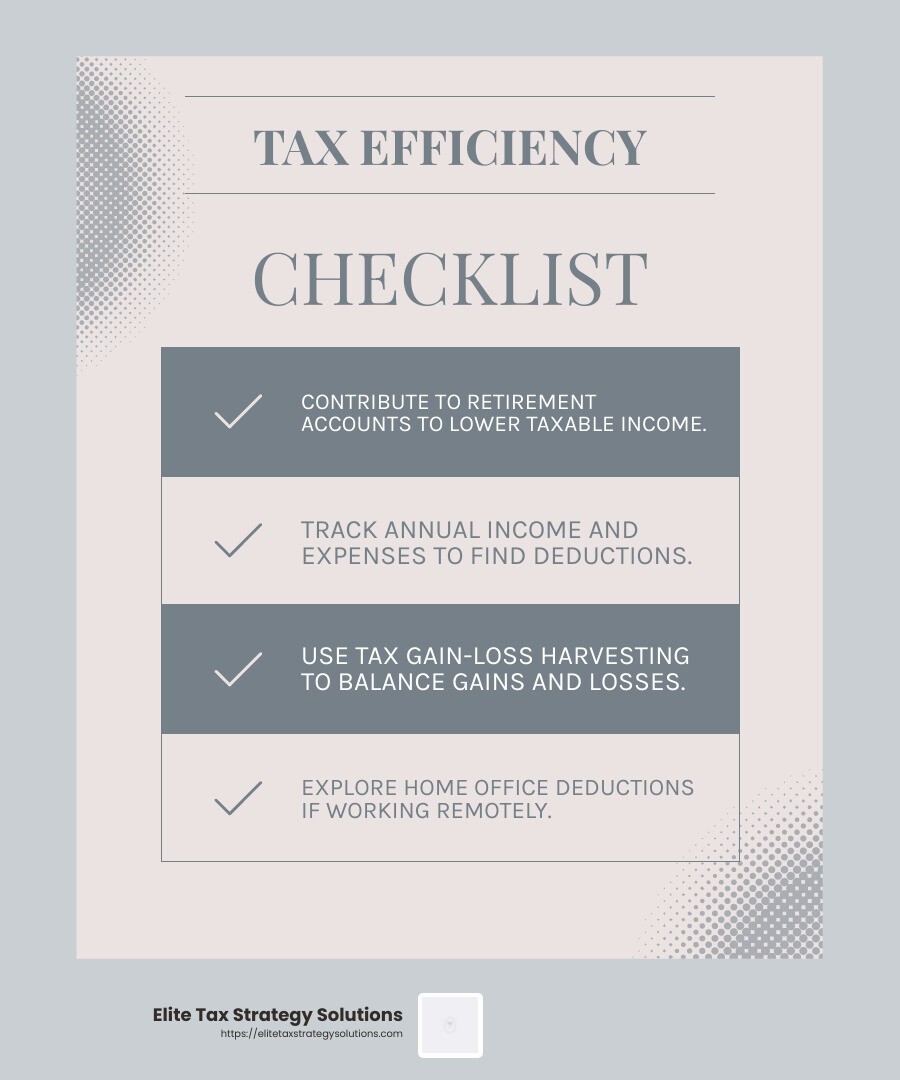 Tax Liability Reduction Strategies - personal tax planning infographic checklist-light-blue-grey