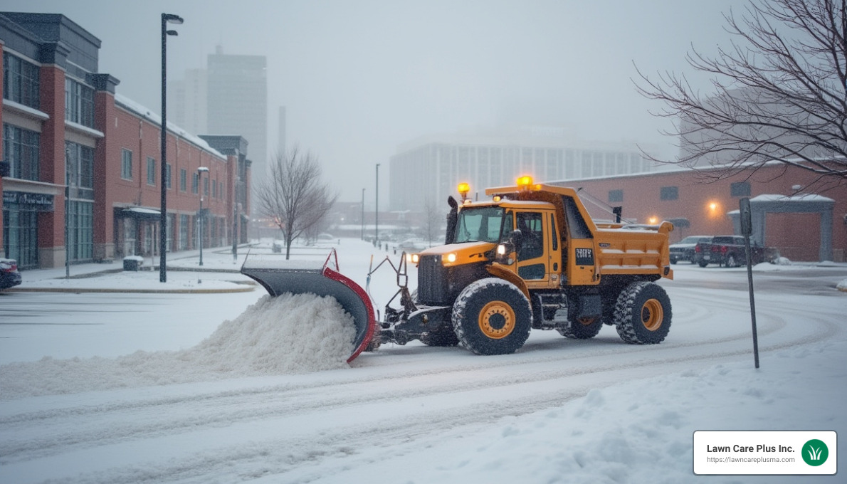 snow plowing at commercial properties - commercial snow plowing near me