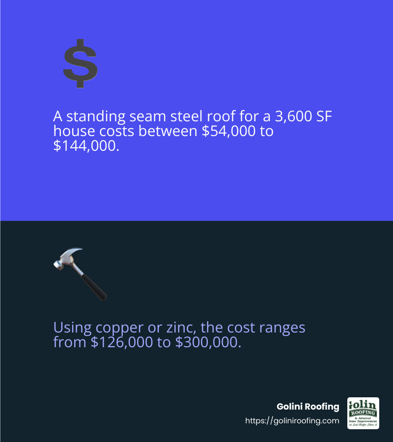 Pricing range for metal roof installation - cost of metal roof for 3600 sf house infographic 2_facts_emoji_blue