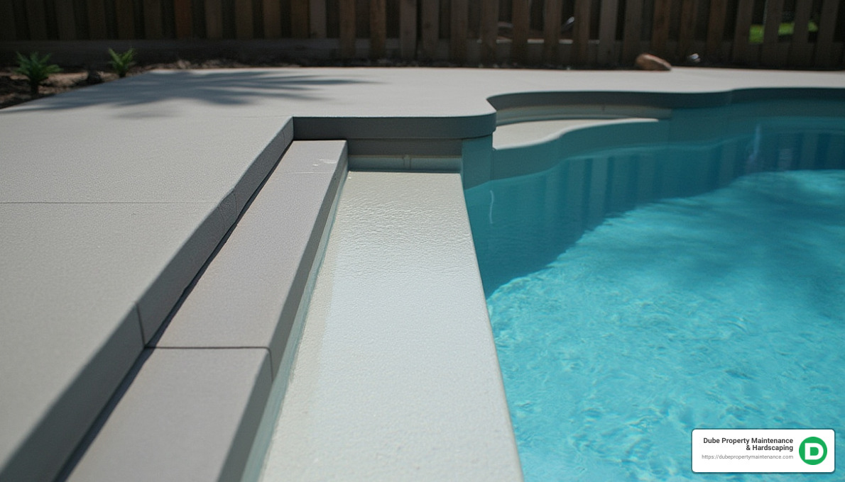 Concrete pool coping seamlessly integrates with pool decks - concrete pool coping