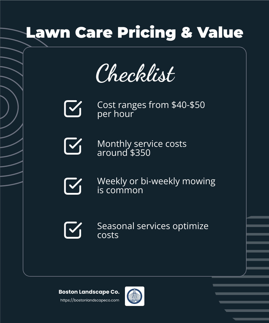 Professional lawn care services often include satisfaction guarantees, providing peace of mind for homeowners. - local lawn care services infographic checklist-dark-blue