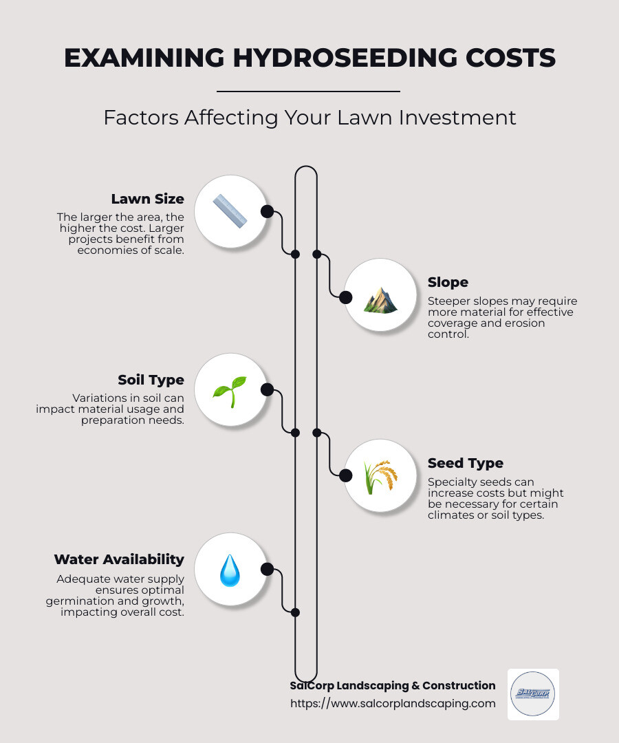 The cost guide to hydroseeding a lawn - how much does hydroseeding a lawn cost infographic infographic-line-5-steps-neat_beige