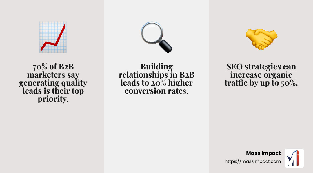 Example of Effective Lead Generation Strategies - b2b digital marketing agency infographic 3_facts_emoji_grey