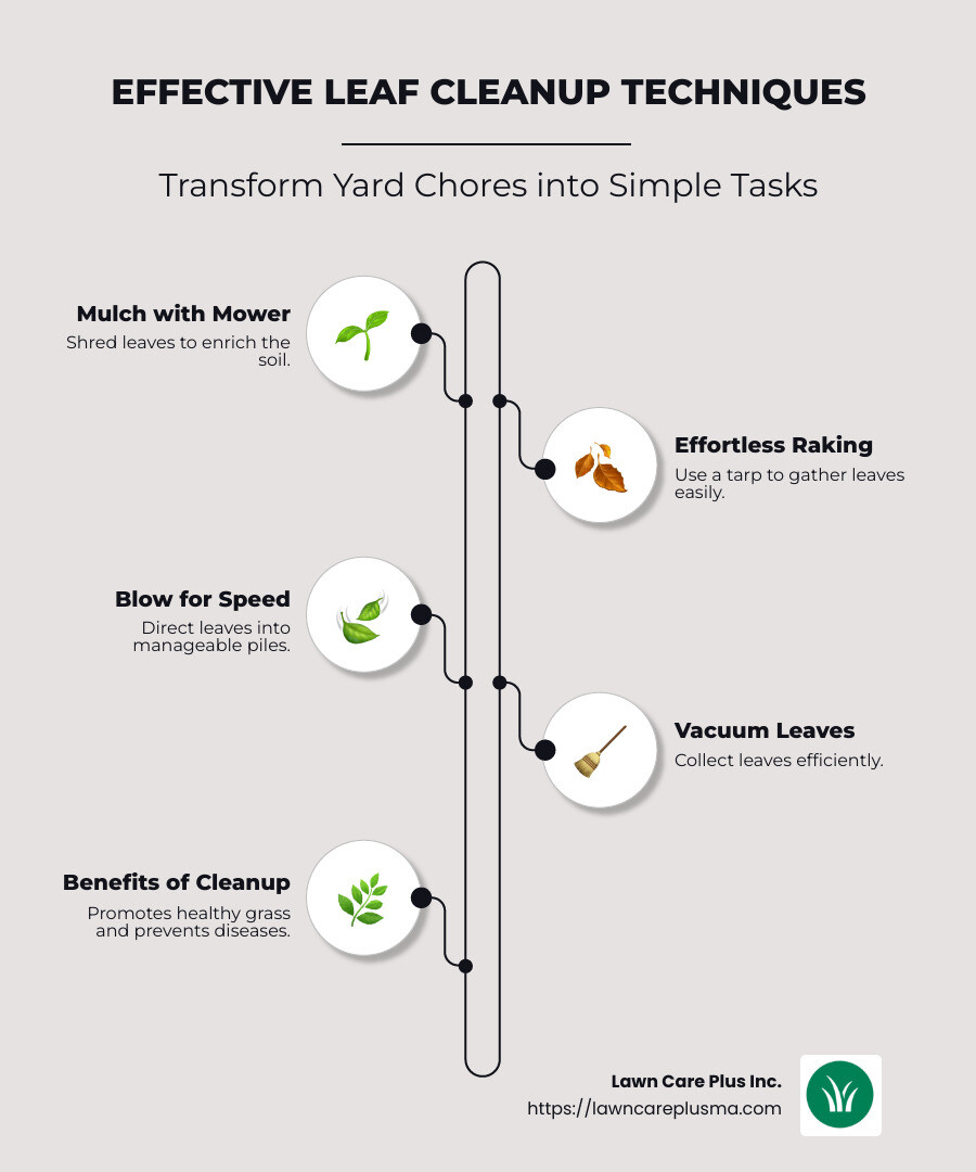 Yard Cleanup Techniques Infographic - clean up leaves in yard infographic infographic-line-5-steps-neat_beige