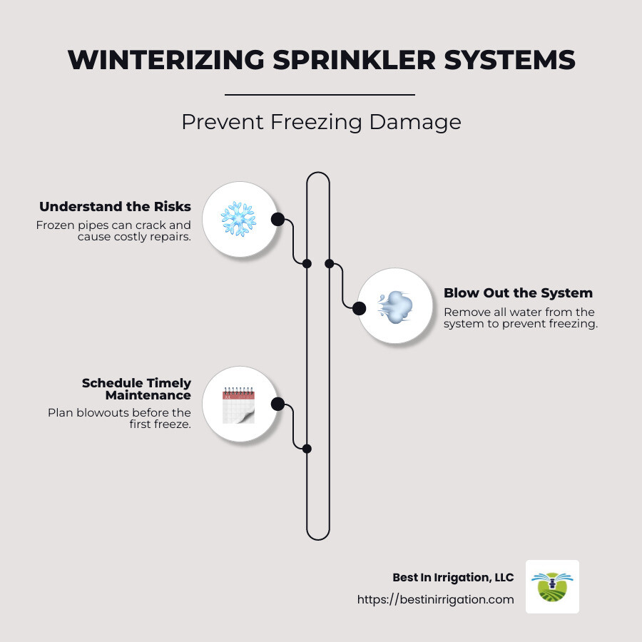 The importance of winterizing your sprinkler system to prevent costly damage during colder months - cost to blow out sprinklers infographic infographic-line-3-steps-neat_beige