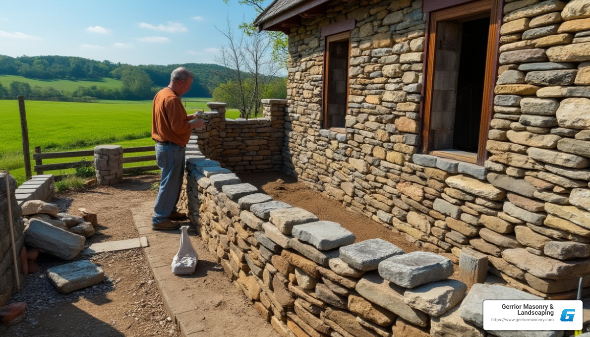 stone wall restoration - Stone wall restoration