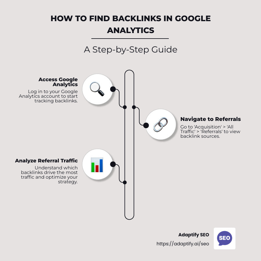 Google Analytics Backlink Tracking Infographic - find backlinks in google analytics infographic infographic-line-3-steps-neat_beige
