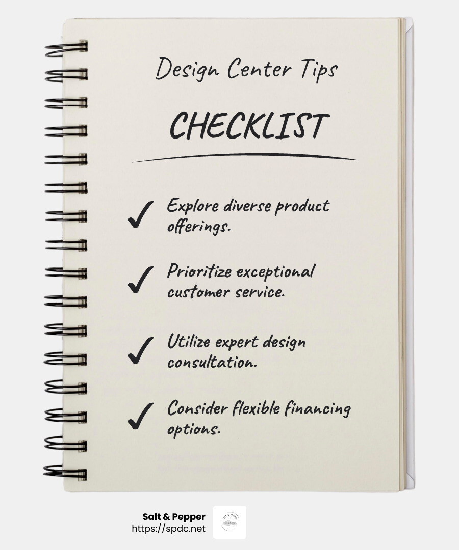 Customer service excellence - kitchen and bath design center infographic checklist-notebook