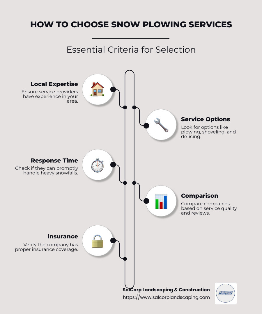 Top snow plowing services near you - snow plowing services near me infographic infographic-line-5-steps-neat_beige