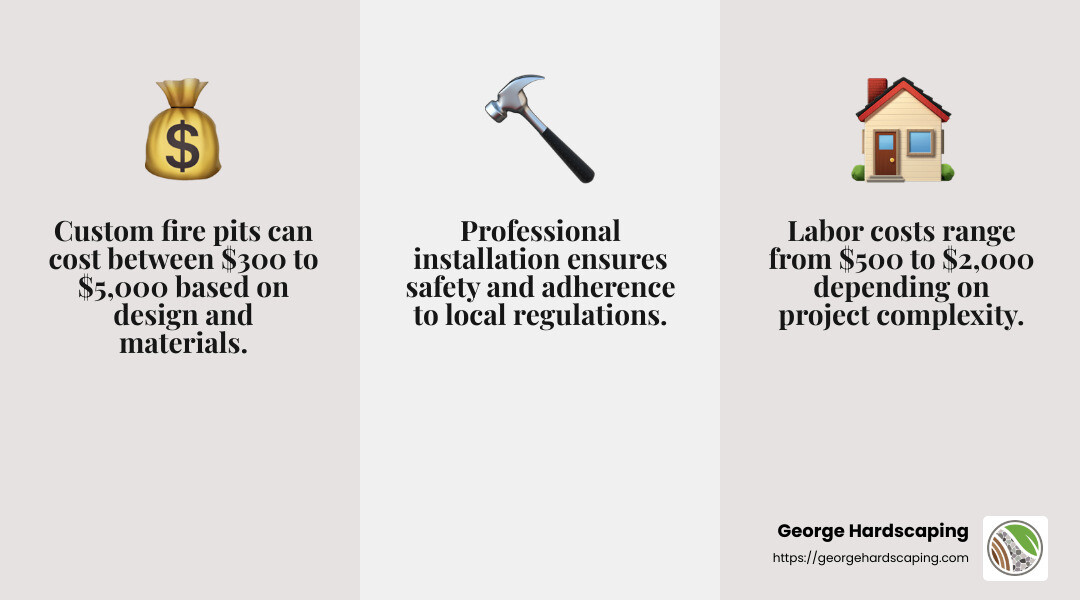 Average cost of custom fire pits - Custom outdoor fire pits infographic 3_facts_emoji_grey