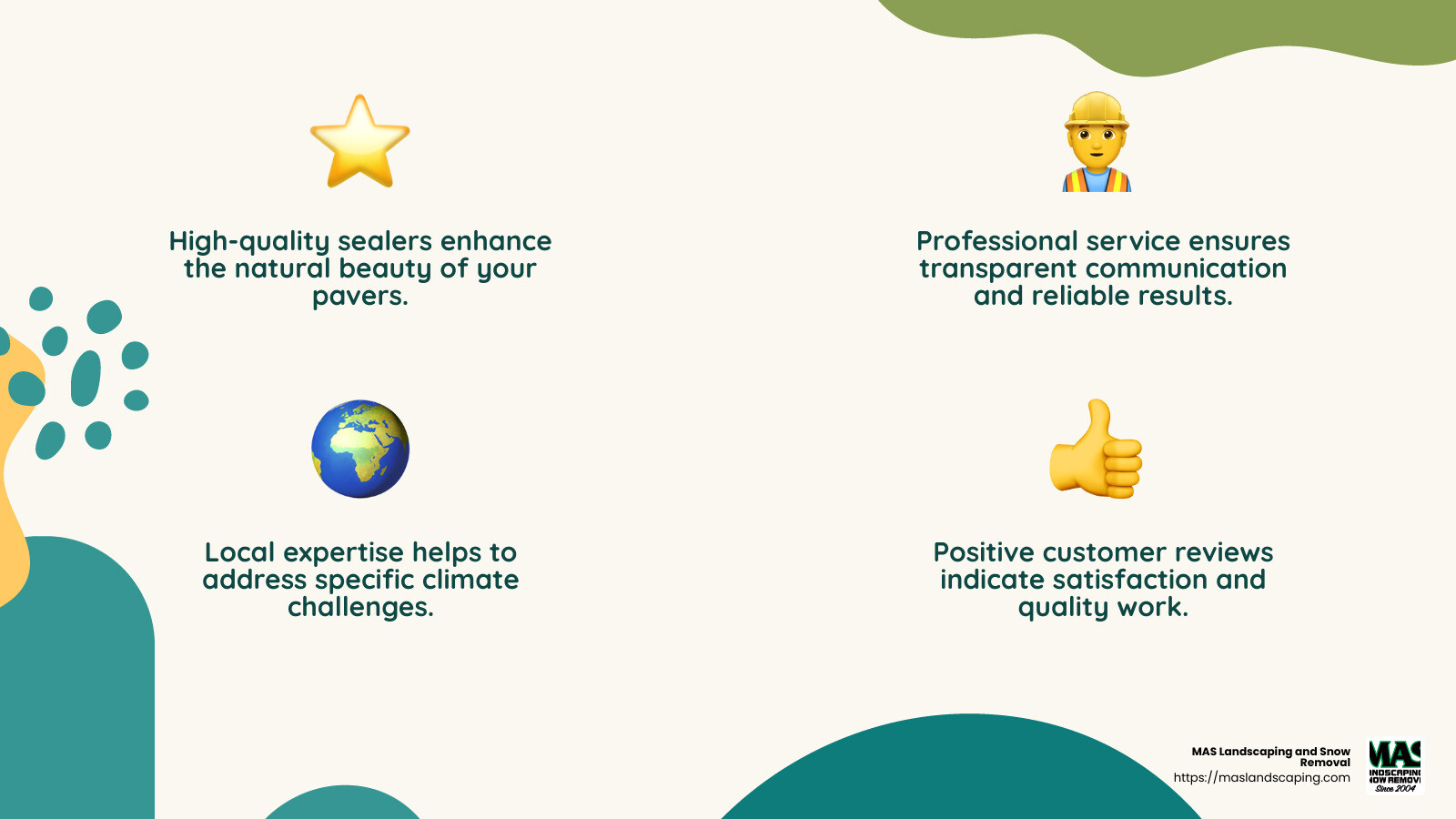 Customer satisfaction is key in choosing the right company - patio paver sealer companies near me infographic 4_facts_emoji_nature