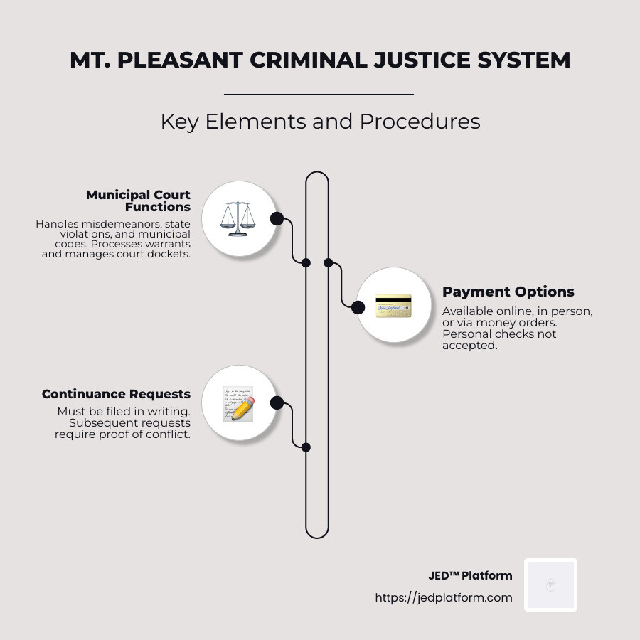 Mt. Pleasant Justice: How to Understand the Local System 2 Overview of Mt Pleasant Criminal Justice System infographic - Mt. Pleasant criminal justice infographic infographic-line-3-steps-neat_beige