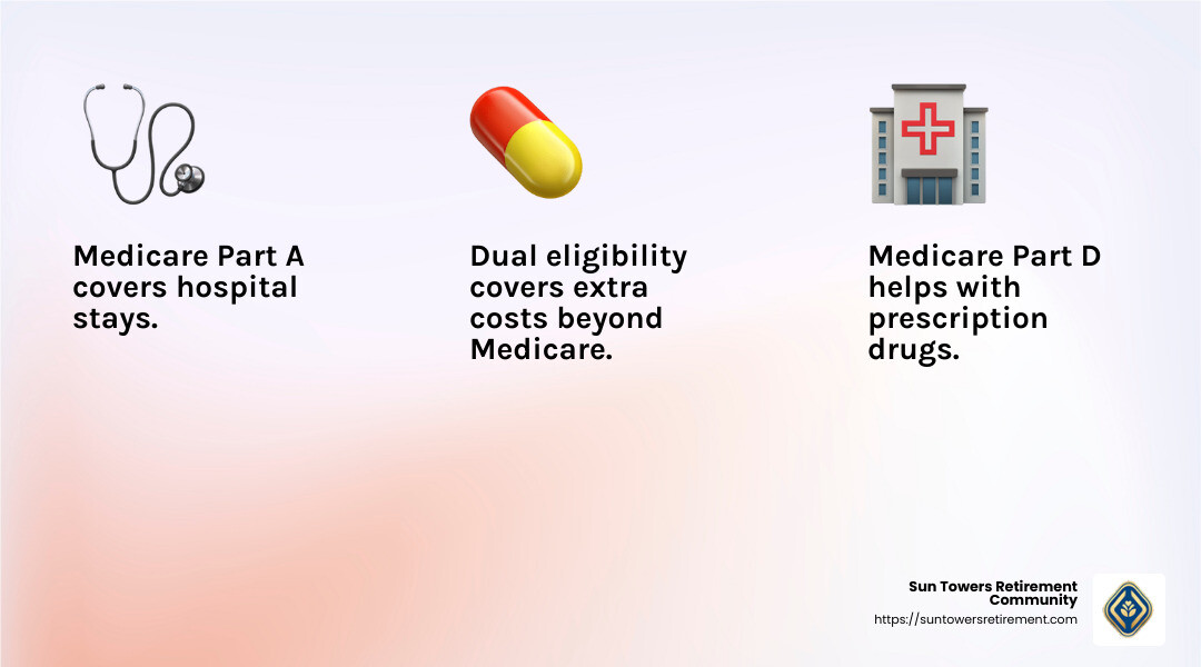 Income Limits for Dual Eligibility Programs - Healthcare for seniors infographic 3_facts_emoji_light-gradient
