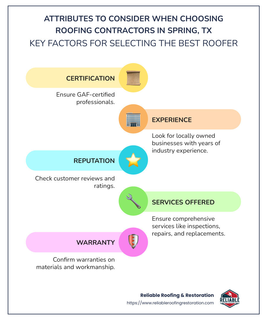 Attributes to Consider When Choosing Roofing Contractors in Spring, TX - roofing contractors spring tx infographic infographic-line-5-steps-colors Attributes to Consider When Choosing Roofing Contractors in Spring, TX - roofing contractors spring tx infographic infographic-line-5-steps-colors