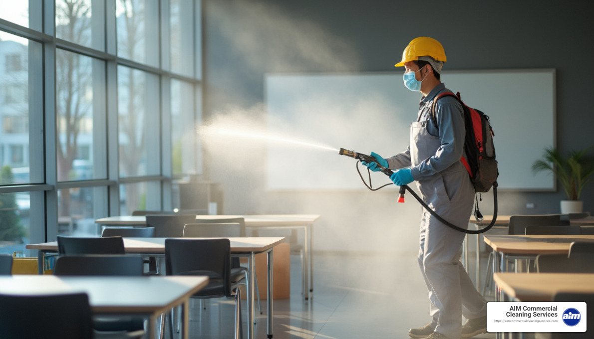 Electrostatic spray application in a commercial setting - electrostatic spray service