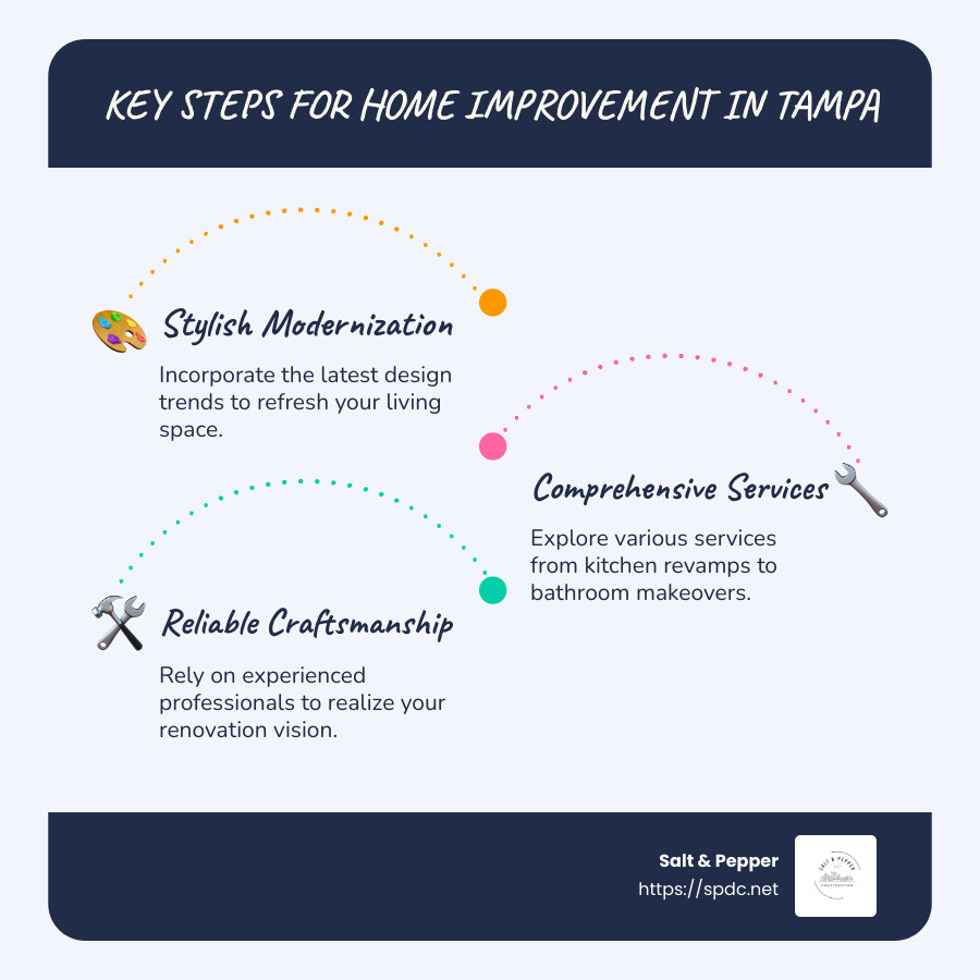 Overview of Home Improvement Services in Tampa - home improvement tampa fl infographic infographic-line-3-steps-blues-accent_colors
