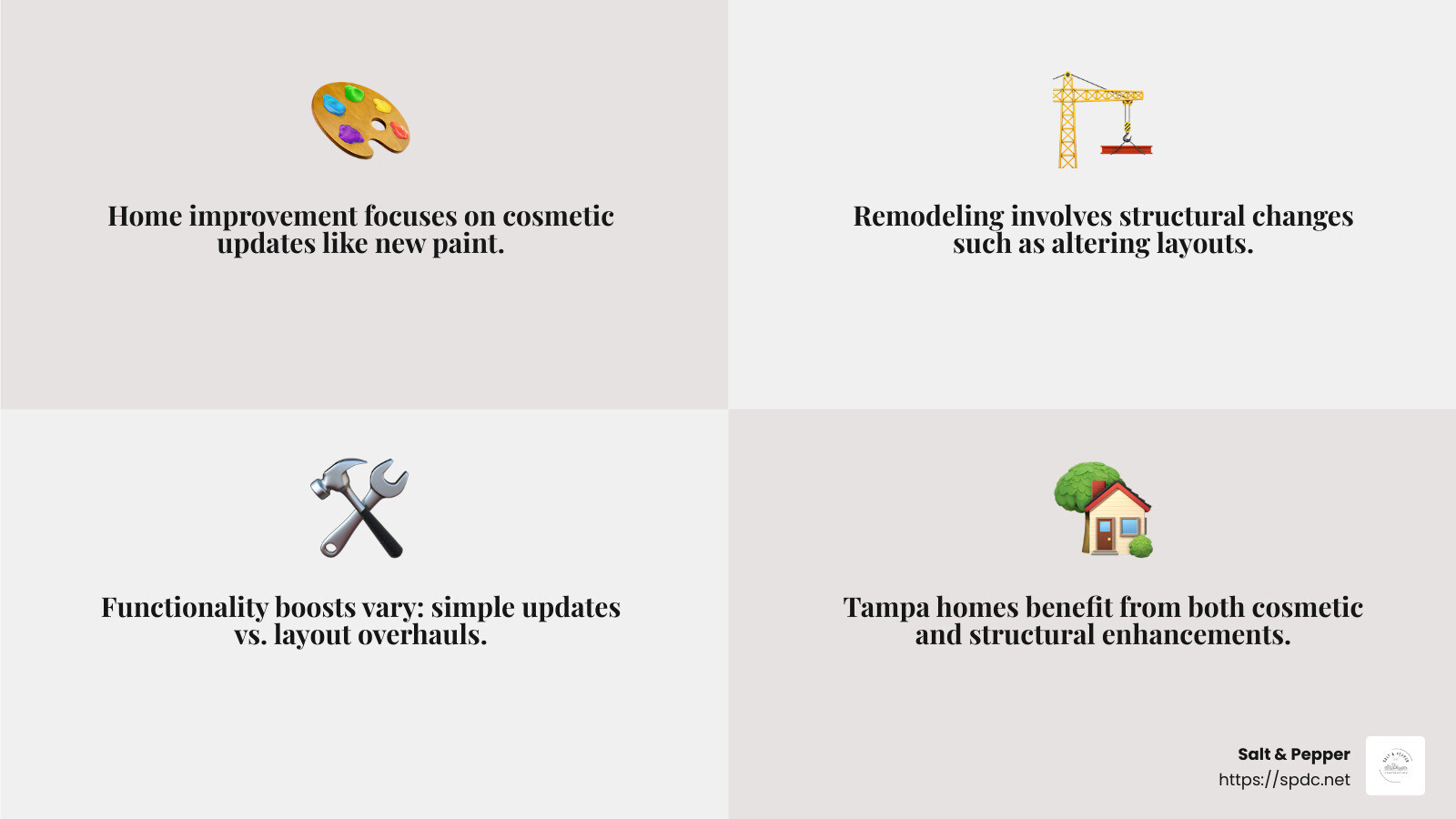 Understanding the Difference in Home Projects - home improvement tampa fl infographic 4_facts_emoji_grey