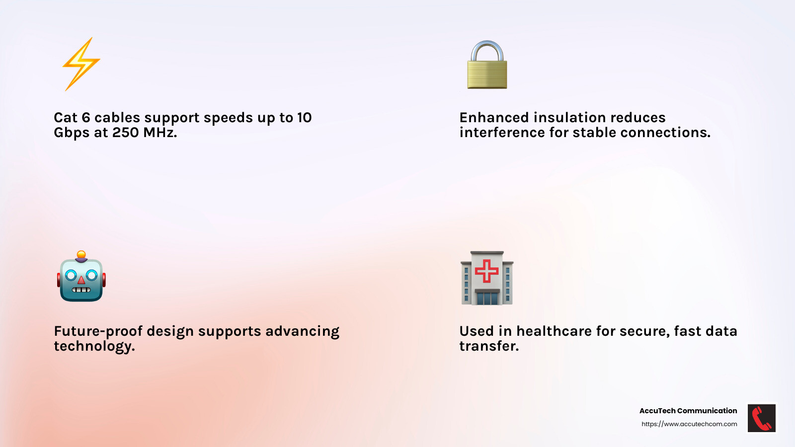 Cat 6 Cable Benefits - cat 6 installation near me infographic 4_facts_emoji_light-gradient
