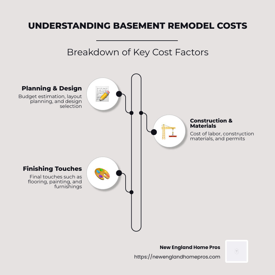 Detailed infographic illustrating the cost range for basement remodel projects, highlighting the potential investment vs. added home value, with steps and factors that influence the cost in an easy-to-understand manner. - average cost for a basement remodel infographic infographic-line-3-steps-neat_beige Detailed infographic illustrating the cost range for basement remodel projects, highlighting the potential investment vs. added home value, with steps and factors that influence the cost in an easy-to-understand manner. - average cost for a basement remodel infographic infographic-line-3-steps-neat_beige