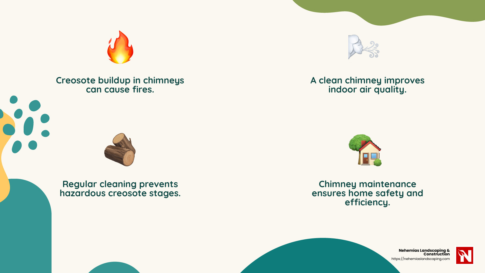Chimney cleaning reduces fire risk and improves air quality. - chimney cleaning fitchburg ma infographic 4_facts_emoji_nature Chimney cleaning reduces fire risk and improves air quality. - chimney cleaning fitchburg ma infographic 4_facts_emoji_nature