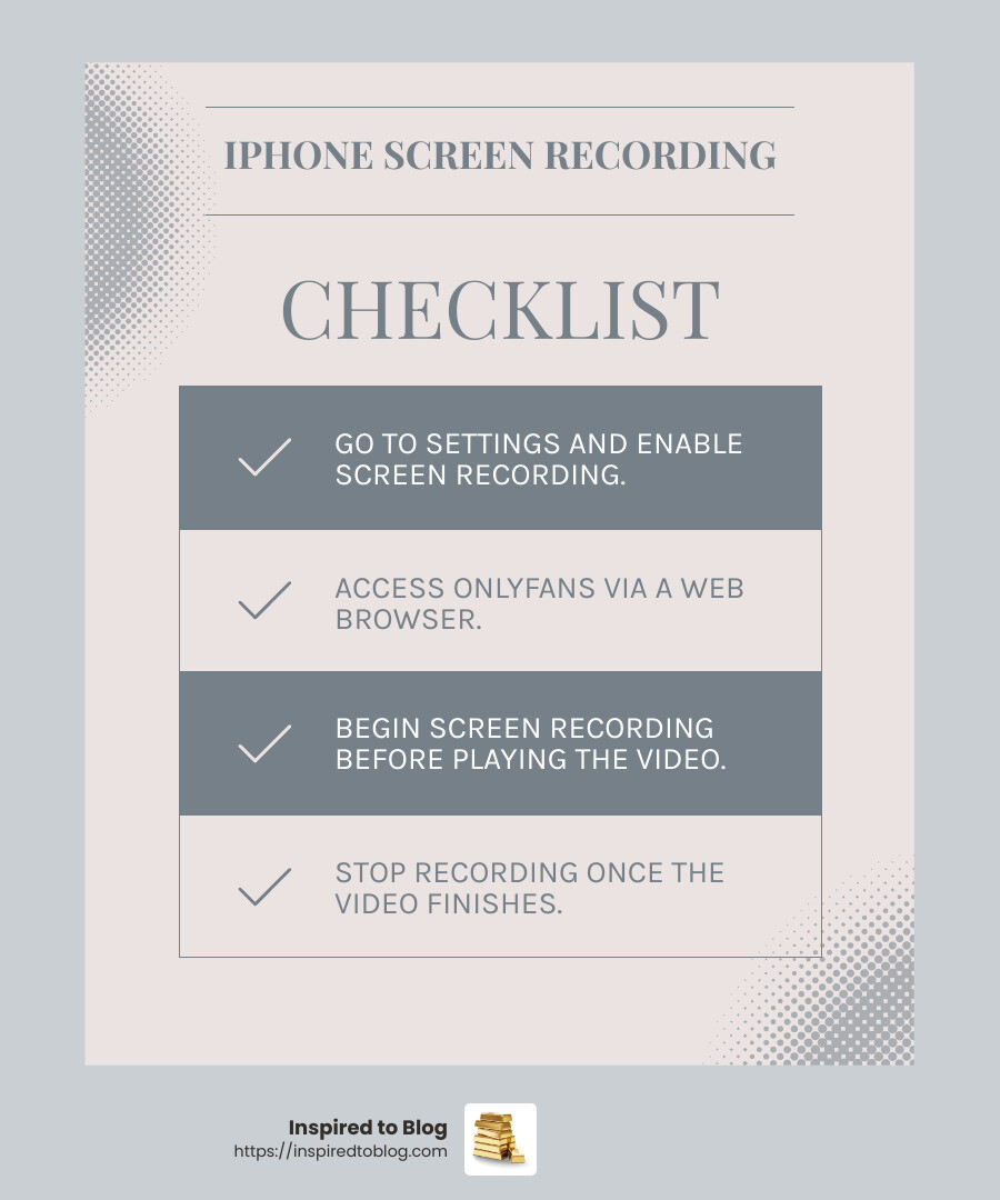Screen recording may affect video quality - how to download onlyfans videos infographic checklist-light-blue-grey