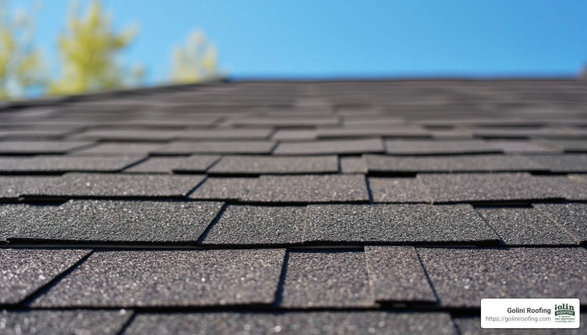 Asphalt shingles on a roof - affordable roofing near me