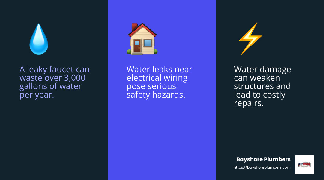 Redwood City's Top Emergency Plumbers: Get Help Now! Average US Family Water Waste - emergency plumbing redwood city infographic 3_facts_emoji_blue