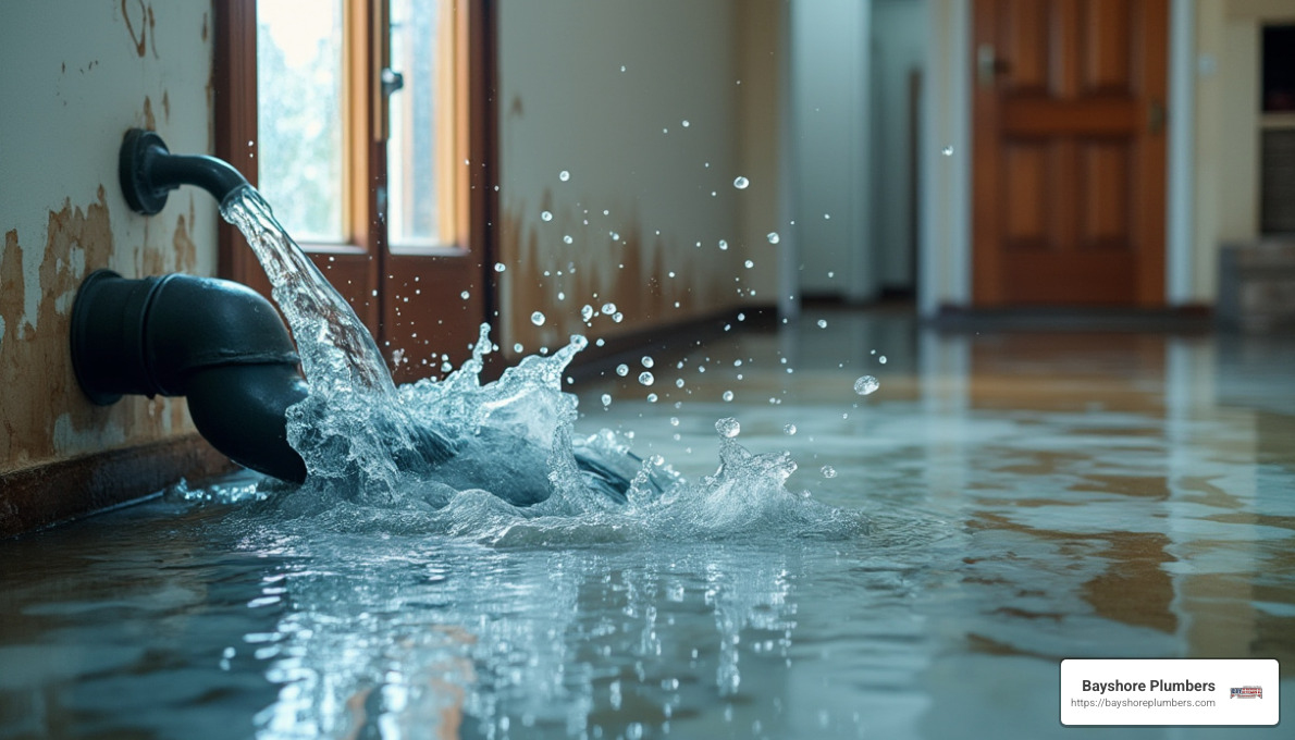 Redwood City's Top Emergency Plumbers: Get Help Now! Burst Pipe Damage - emergency plumbing redwood city