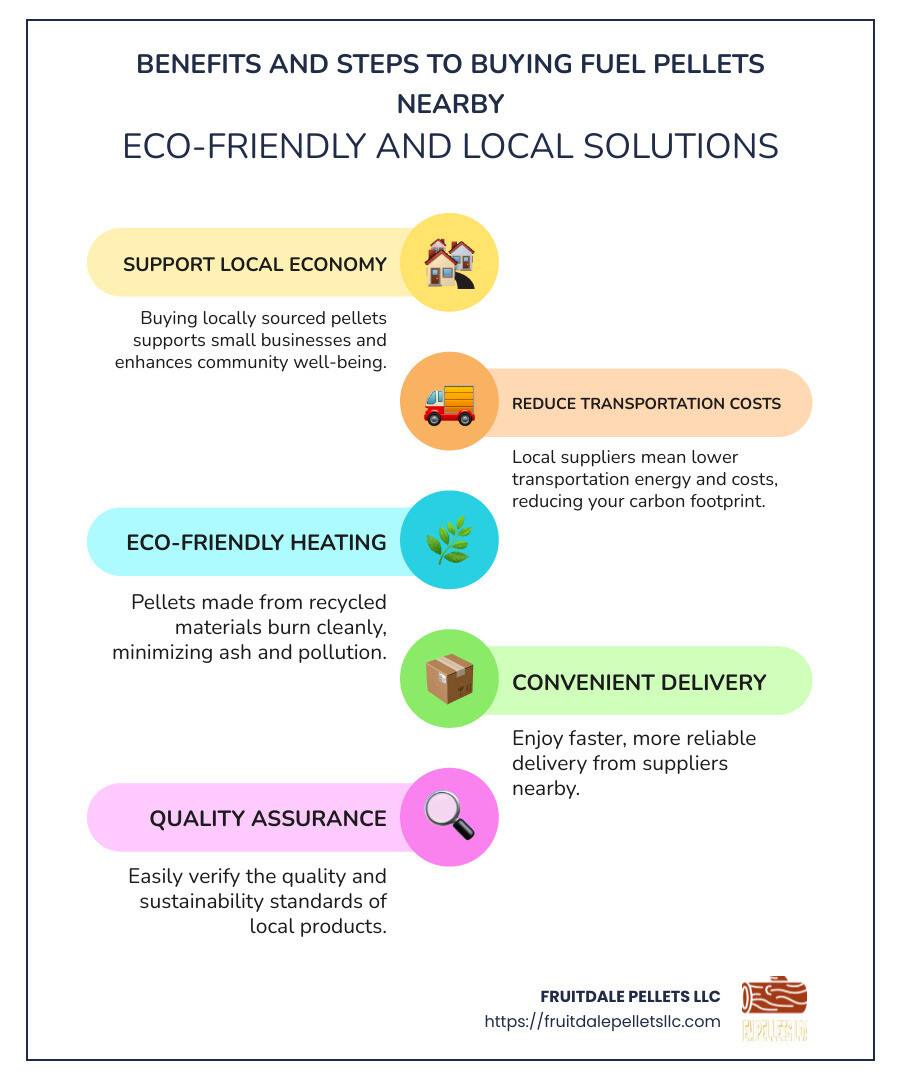 Eco-Friendly Fuel Pellets Infographic - Buy fuel pellets nearby infographic infographic-line-5-steps-colors