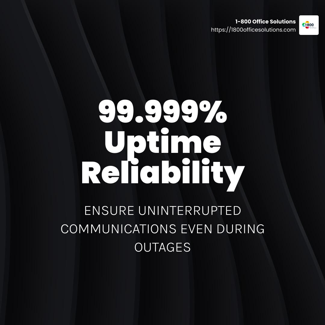 99.999% uptime reliability from reputable cloud telephony providers - cloud based telephony infographic simple-stat-dark