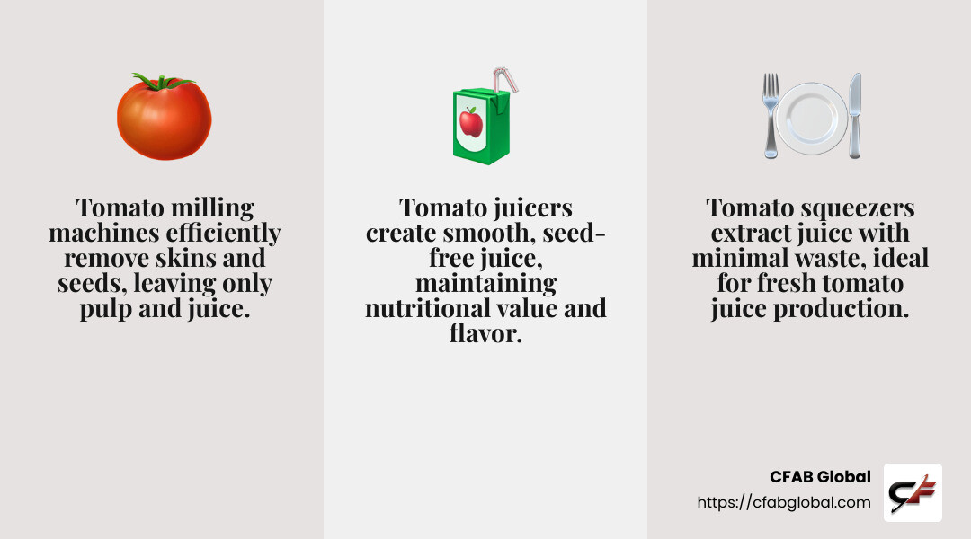 Quote on Tomato Juicers - canning tomatoes machine infographic 3_facts_emoji_grey