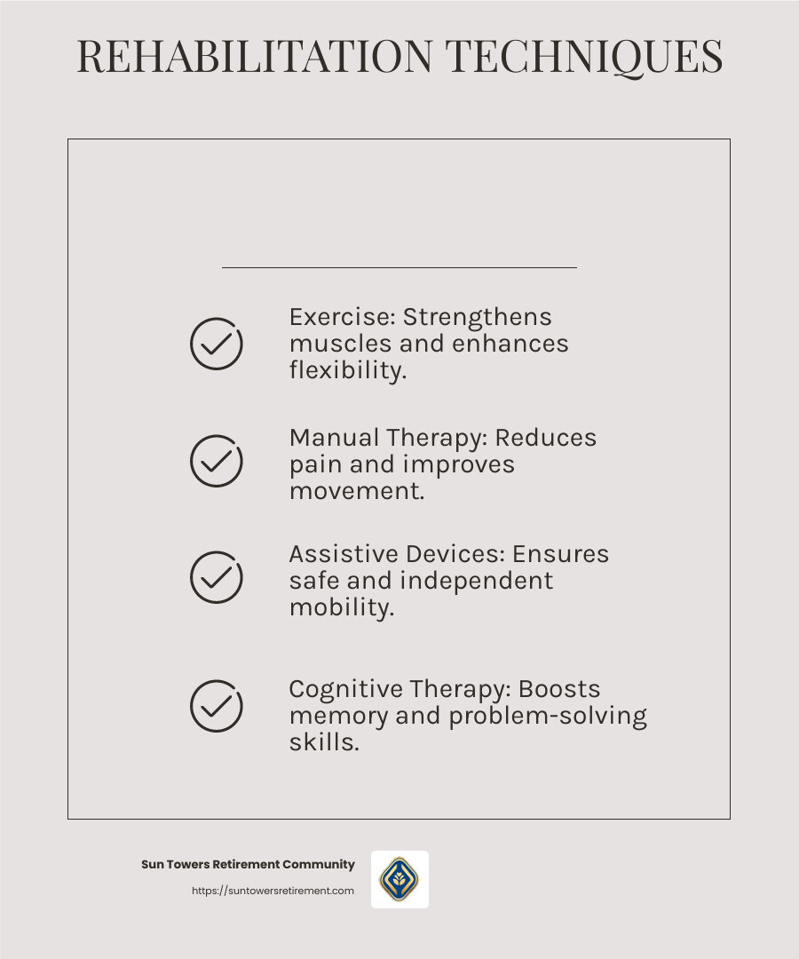 Rehabilitation Techniques Infographic - what is rehabilitation therapy infographic checklist-light-beige
