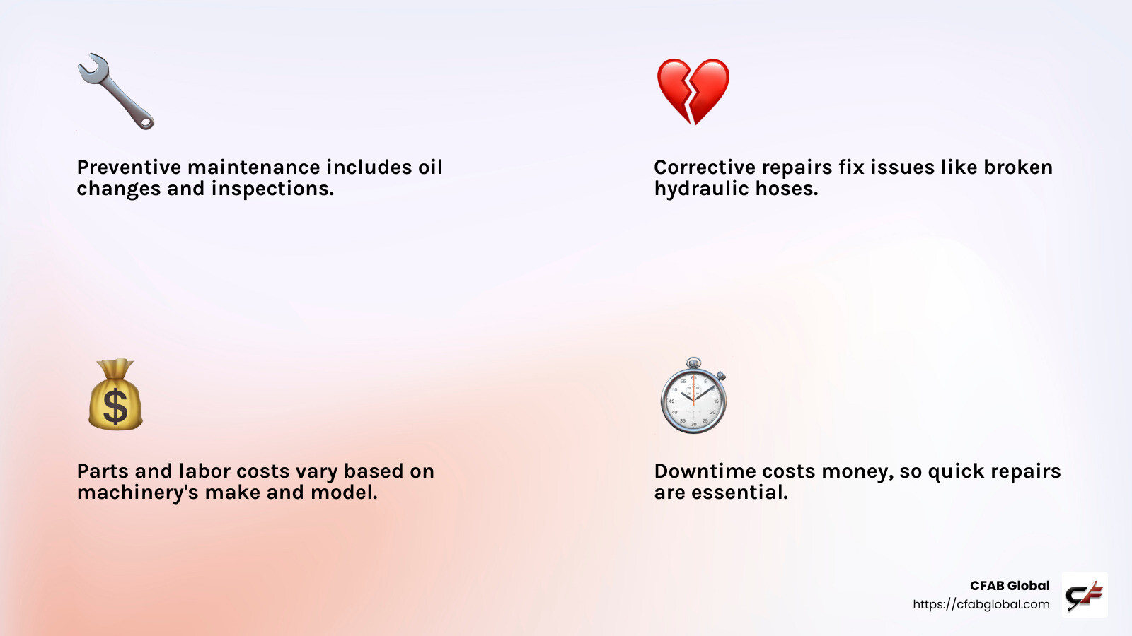 Understanding construction equipment repairs - construction equipment repairs infographic 4_facts_emoji_light-gradient