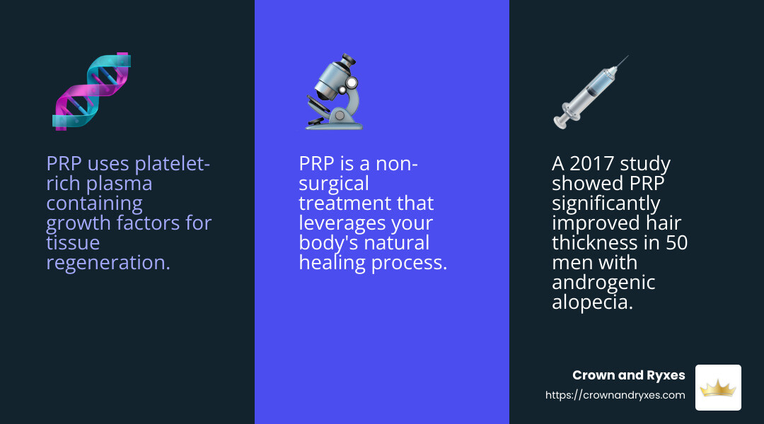 Study results: PRP vs. Saline - prp hair treatment for receding hairline infographic 3_facts_emoji_blue