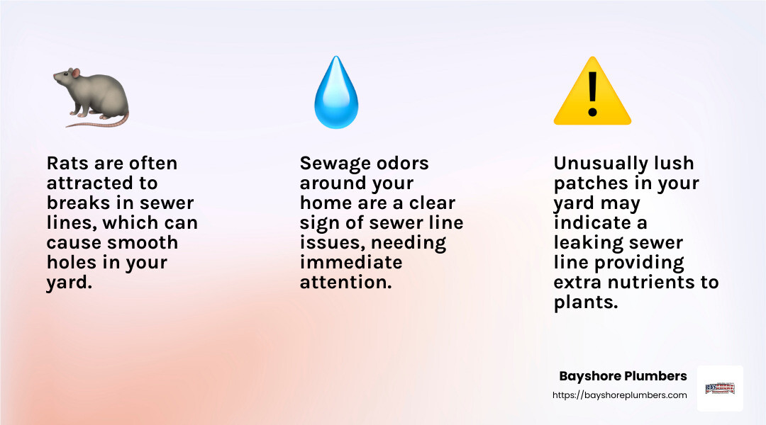 Rats and sewer lines infographic - Sewer-Line Repair infographic 3_facts_emoji_light-gradient