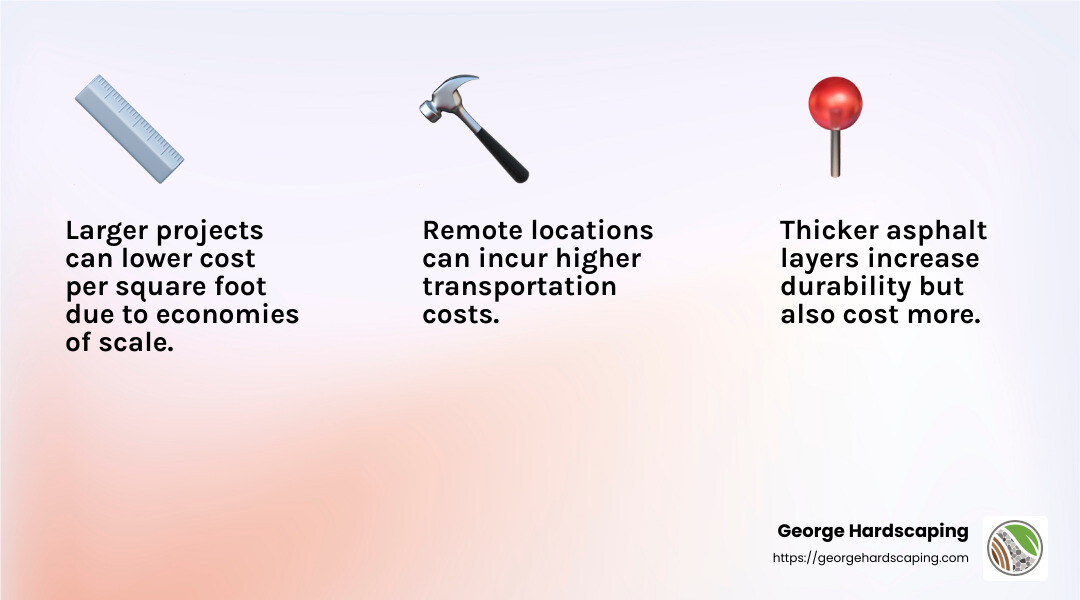 Factors Influencing Asphalt Paving Costs - asphalt paving infographic 3_facts_emoji_light-gradient