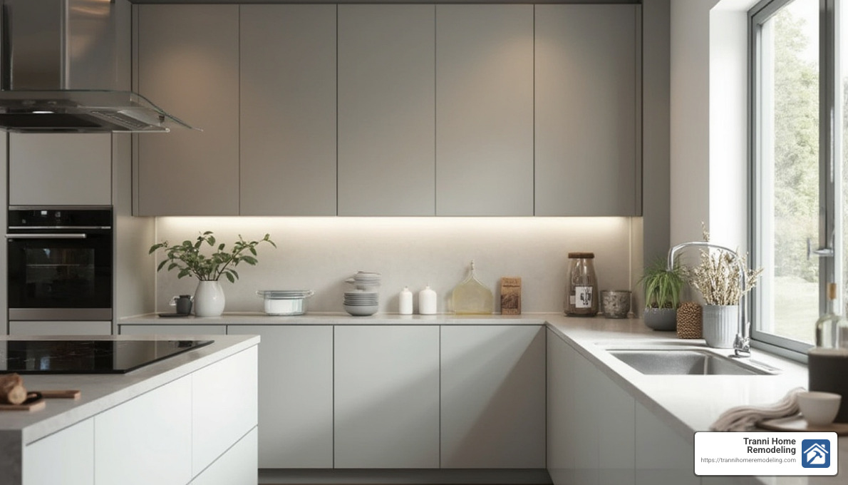 Minimalist flat-panel doors - modern kitchen cabinet