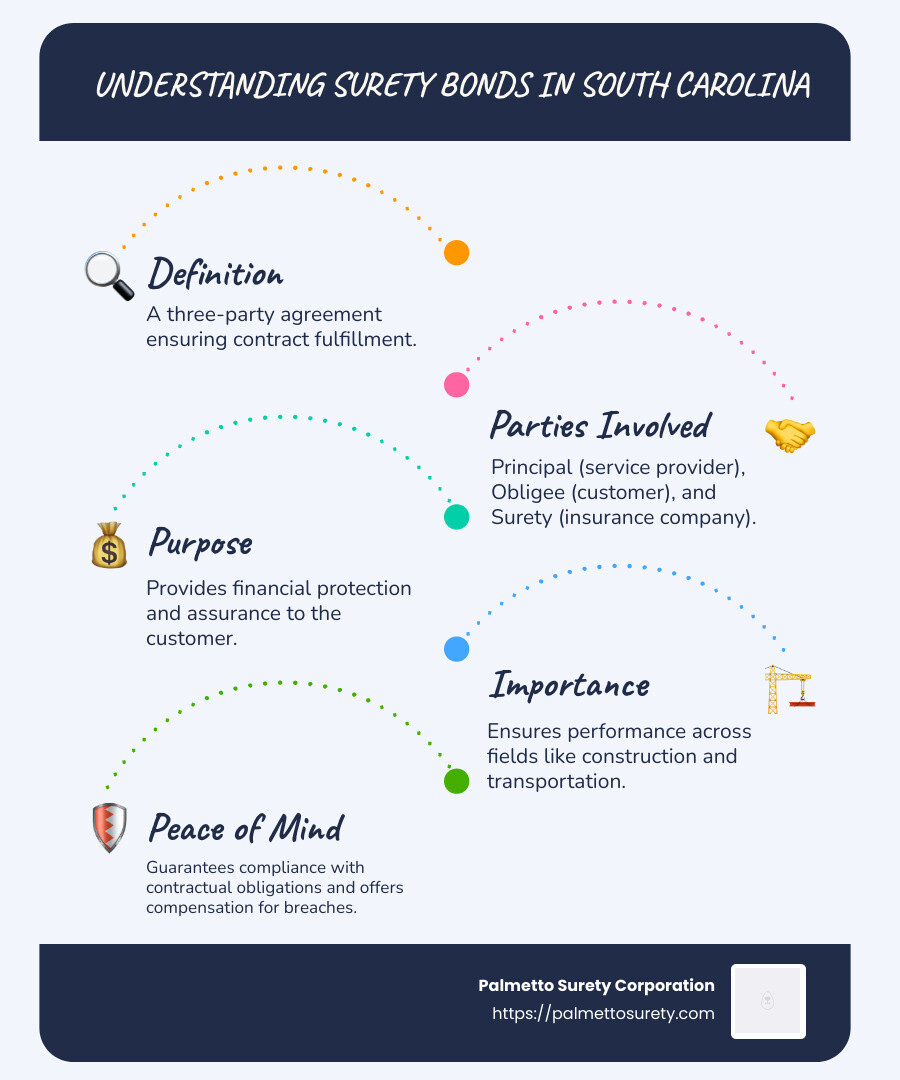 Overview and importance of surety bonds in south carolina - surety bond south carolina infographic infographic-line-5-steps-blues-accent_colors