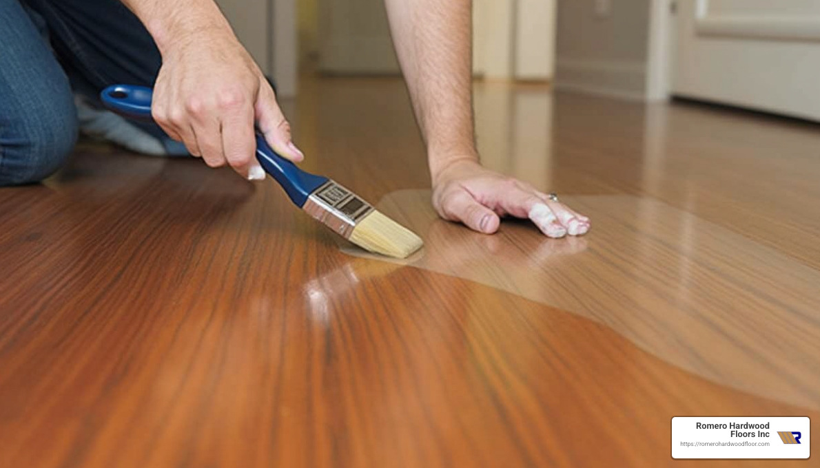 Varnish application process - Wood Floor Refinishing Lynn Massachusetts