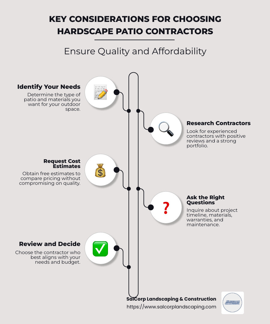 Key Considerations for Choosing Hardscape Patio Contractors - hardscape patio contractors near me infographic infographic-line-5-steps-neat_beige