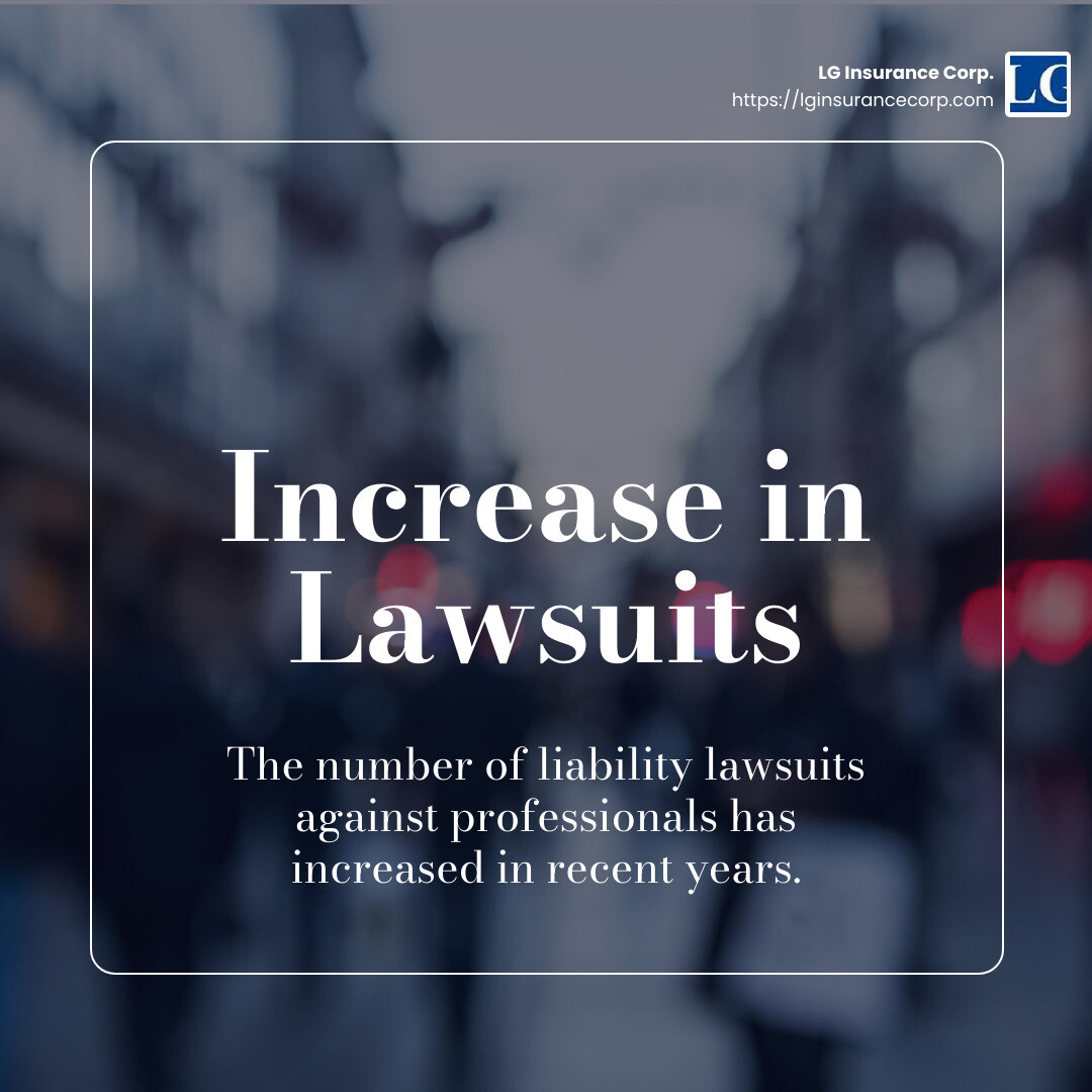 Increase in lawsuits - Professional liability insurance Miami infographic simple-stat-blurry-bg
