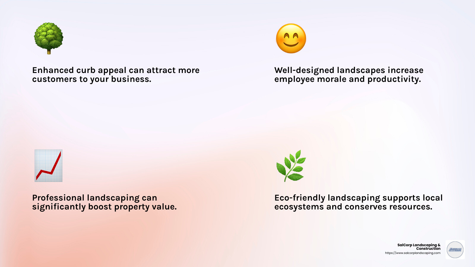 Benefits of Commercial Landscaping - commercial landscaping cost infographic 4_facts_emoji_light-gradient