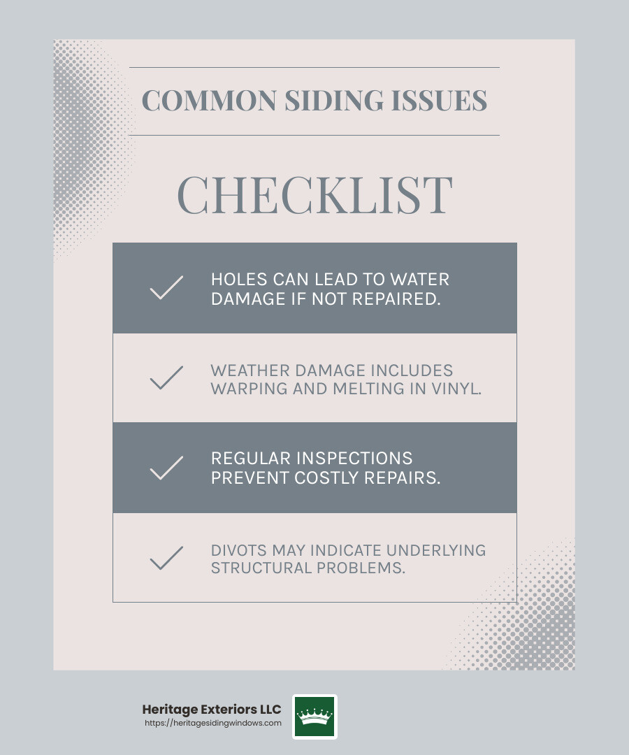 Common Siding Issues Infographic - siding repair company infographic checklist-light-blue-grey