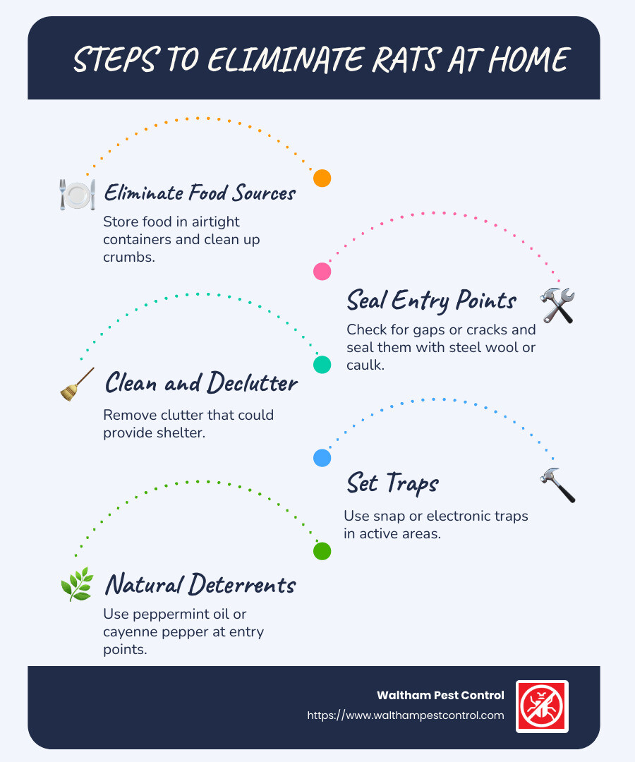 Steps to remove rats at home infographic - get rid of rats at home infographic infographic-line-5-steps-blues-accent_colors