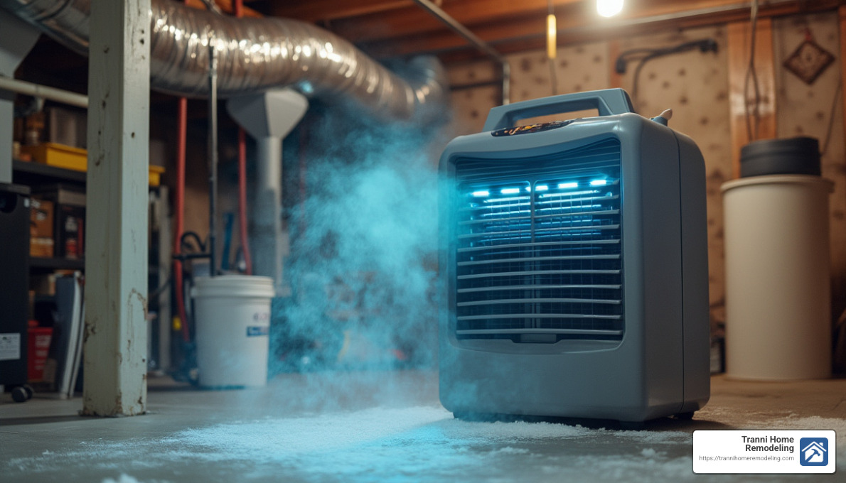 Smart Storage: Best Basement Storage Solutions to Organize Your Space 1 Dehumidifier in action - Basement storage solutions